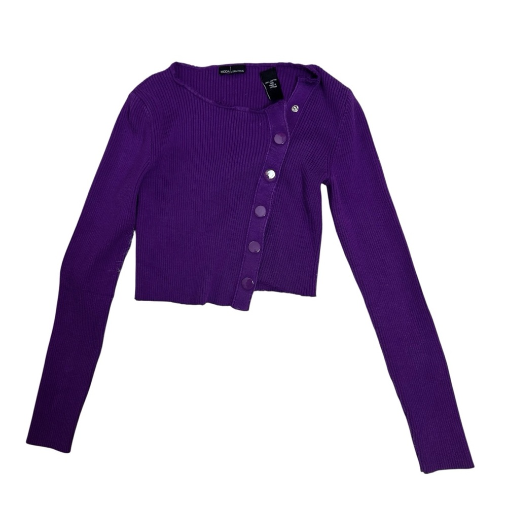 Moda International Violet Ribbed Knit Top - Picture 3 of 5